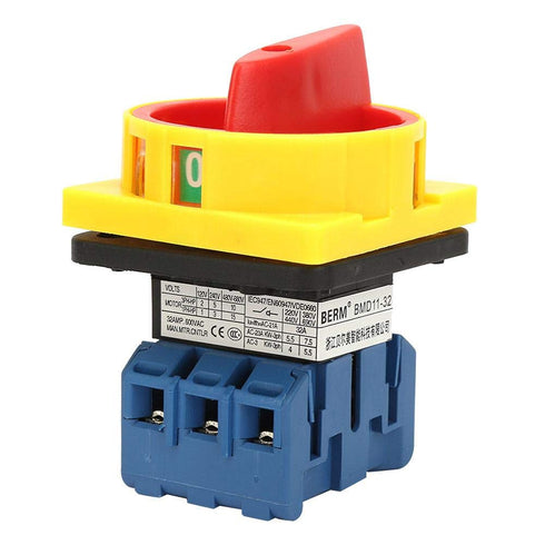 Load Circuit Breaker Switch, 25A/32A 3-Pole 2-Position Rotary Cam On-Off Power Switch for Industrial, Circuit Breaker Rotary Switch(32A)...