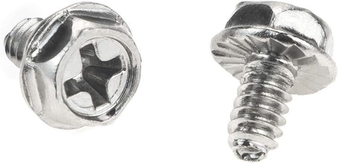 Toothed Hex 6/32 Screw 6# -32Computer PC Case Hard Drive Motherboard Mounting Screws, 100 PCS...