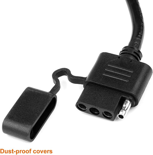 Trailer Wire Extension Plug, 4 Pin Trailer Wiring Harness Extender with Dust Cover Plug & Play Connectorn, 5ft, for Trailer Boat Car RV Truck...