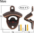 4 Pcs Bottle Opener Wall Mounted, Antique Metal Beer Bottle Top Openers Hardware With Mount Screws Set, Outdoor, Rustic, Cabinet, Bar (Vintage-Red...