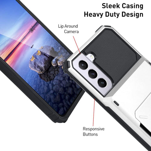 Wallet Case for Samsung Galaxy S22 Plus Case with 4-Card Credit Card Holder Slot Shockproof Cover Hybrid Heavy Duty Protection Armor Phone Case Co...