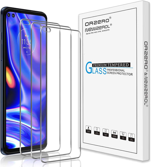 Orzero (3 Pack) Compatible for Motorola One 5G, Motorola Moto G 5G Plus Tempered Glass Screen Protector, 9 Hardness HD Anti-Scratch (Lifetime Repl...