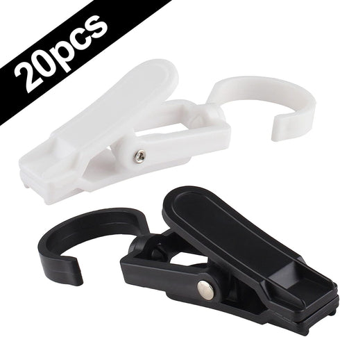 20 PCS Laundry Hooks Clip, Plastic Clothes Pins, Super Strong Hanger Clips, Swivel Hooks Clip for Clothing Store Home Office & Workshop, White & B...
