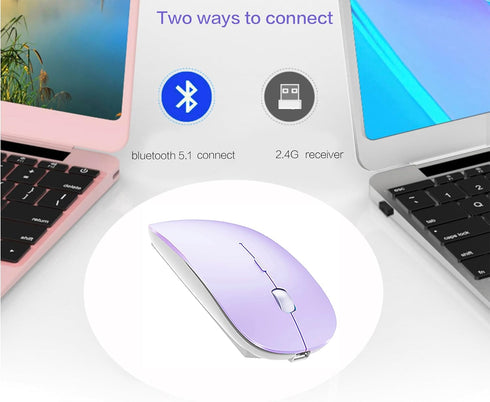Bluetooth 5.2 Wireless Mouse, Purple, Unisex......