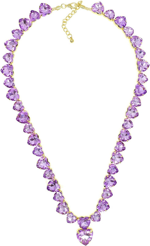JNF Crystal Rhinestone Choker Collar Necklace For Women Colorful Bling Neck Chain Trendy Sparkly Statement Piece Crystal Rhinestone Heart Bib Neck...