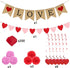 Jofan Valentines Decor Kit with 1 LOVE Banner, 1 Hearts Felt Garland, 6 Paper Fans, 6 Paper Flower Balls, 6 Hanging Swirls, 200 Rose Petals for Va...