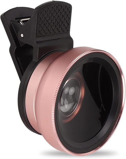 2 in 1 Cell Phone Lens Kit, 0.45X Wide Angle 12.5X Macro Phone Camera Lens, Professional Cell Phone Lens with Clip, Detachable HD Lens with Storag...