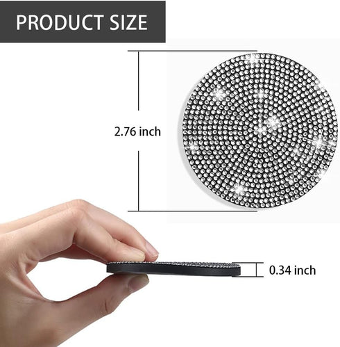 Car Cup Holder Coaster, 2 Pack Fashion Anti-Slip Shockproof Universal Vehicle Cup Holders Coasters Insert Bling Crystal Rhinestone Auto Automotive...