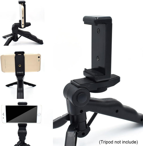 Universal Cell Phone Tripod Mount Adapter, OIMIO Phone Holder Clip Connector Head Used for Monopod Selfie Stick DSLR Travel Mini Flexible Tripod a...