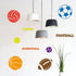 5pcs Sports Ball Stencils Sports Stencils BASEBALL TENNIS BASKETBALL SOCCER FOOTBALL VOLLEYBALL Reusable Template 11.8×11.8inch with Paint Brush D...