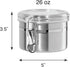 OGGI Stainless Steel Kitchen Canister 26 fl oz - Airtight Clamp Lid, Clear See-Thru Top - Ideal for Kitchen Storage, Food Storage, Pantry Storage....
