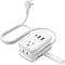 USB C Travel Power Strip, NTONPOWER Flat Plug Power Strip with 3ft Wrapped Around Extension Cord, 2 Outlets 3 USB Ports(1 USB-C) Cruise Ship Appro...