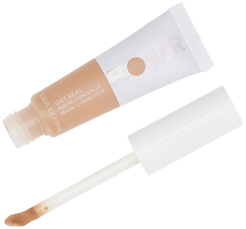 FLOWER BEAUTY By Drew Barrymore Get Real Serum Concealer - Brightens Skin + Blurs Blemishes - Hydrating Serum- Medium Honey...