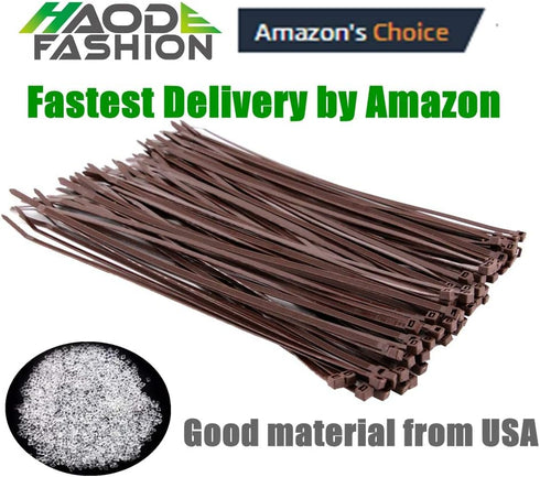 Strong Brown Zip Ties 12 Inch Wood Color Cable Ties Zip Tie, Heavy Duty Gardening Hand Tools Plants Ties 50 LBS Strength, 100 Pieces...