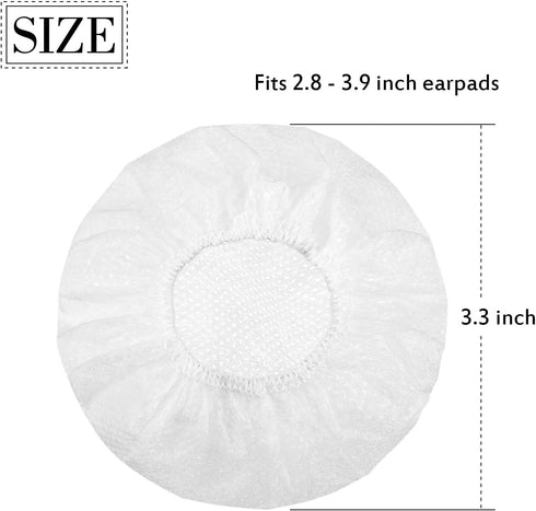 200 Pieces Sanitary Headphone Ear Cover Disposable Non-Woven Earpad Covers Headphone Covers for Most On Ear Headphones (White, M, 8 cm/ 3.1 Inch)...