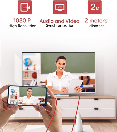 Lightning to HDMI,Apple MFi Certified Lightning to HDMI Adapter iPhone iPad iPod to TV, 2K No Power Needed iPhone HDMI Adapter Sync Screen Connect...
