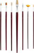 U.S. Art Supply 12-Piece Long Handle Nylon Hair & Bristle Artist Paint Brush Variety Set Red Handle...