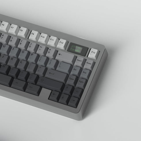 PBT Grey Gradient Keycaps, Keycaps 75 Percent, 125 Keys Cherry Profile Heat Sublimation Custom Keycap Set for Mx Cherry Mechanical Keyboard 61/64/...
