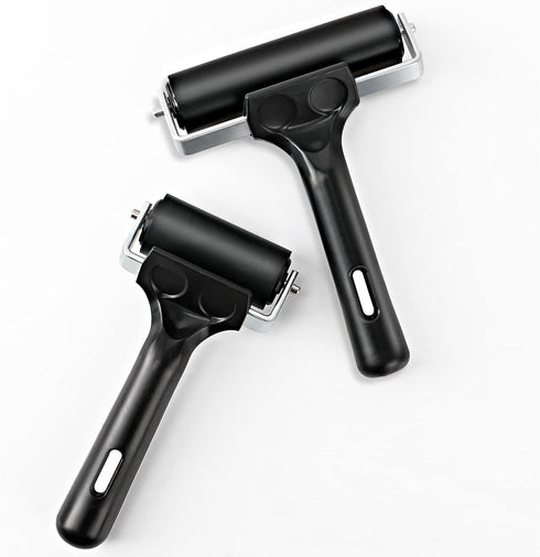 Rubber Roller, Ideal for Anti Skid Tape Construction Tools, Print, Ink and Stamping Tools (2.5 & 4-Inch, Black)...