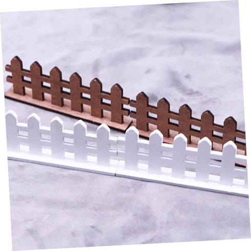 Toyvian Dollhouse Fence Woodsy Decor Miniature Ornaments Outdoor Lawn Decor 10pcs Miniature Edging Fence Landscape Decor Mini Fence White Picket F...