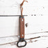 Hand Forged Beer Bottle Opener, Handmade Wrought Iron Metal Bottle Opener, Antique Finish Leather Handle Opener, Unique Beer Gifts for Men Him Dad...