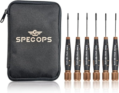 Spec Ops Tools 6-Piece Precision Screwdriver Set with Case, Phillips & Slotted, Magnetic Tip, 3% Donated to Veterans...