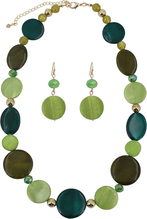 Jules D.Chunky Beads Necklace Colorful Shell Necklace Fashion Statement Necklace Set for Women Gifts...