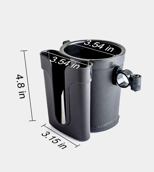 Bike Cup Holder Handlebar with Cell Phone Keys Holder Bicycle Drink Beer Holder Black...