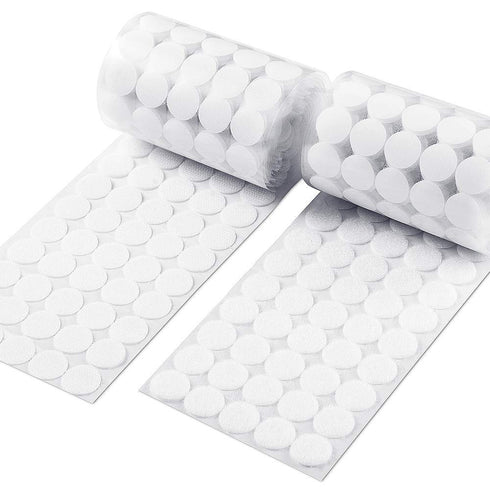 Vkey (500 Pair Sets) 3/4inch 20mm Diameter Sticky Back Coins Hook & Loop Self Adhesive Dots Tapes (White)...