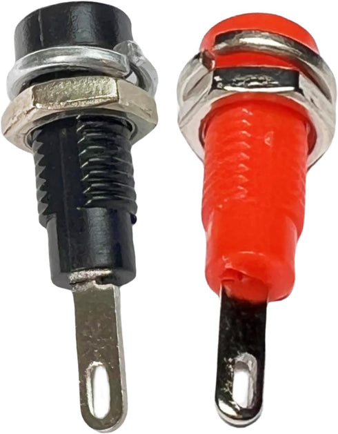 2mm Banana Socket - Red and Black, Solder-Type, Panel Mount for RC Models, Instruments, Audio, 5 Pairs...