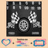 Racing Baby Monthly Milestone Blanket, Boy Racer Car Tires Black White Checkered Flag, Newborns 1 to 12 Months Unisex Include 4 Frames and 1 Headb...