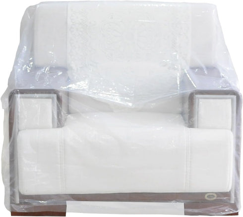 2-Pack Plastic Chair Cover for Storage Waterproof Dust-Proof Armchair Cover Sofa Bag 46-inch by 76-inch Clear...