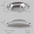 Waziaqoc 6PCS Brushed Nickel Drawer Pulls, 3.5" Hole Center Cabinet Cup Pull, Vintage Shell Metal Cabinet Handles for Kitchen Cabinet Wardrobe Dra...