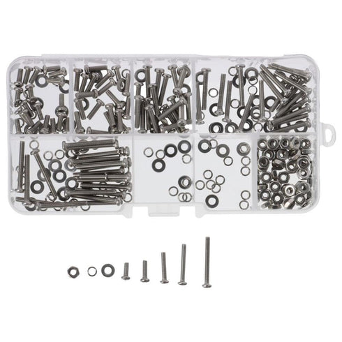 300 Pieces M2.5 Hex Socket Head Cap Metric Screws Bolts Washers Nuts,304 Stainless Steel Nuts and Bolts Assortment Kit for Home Fixation or Repair...