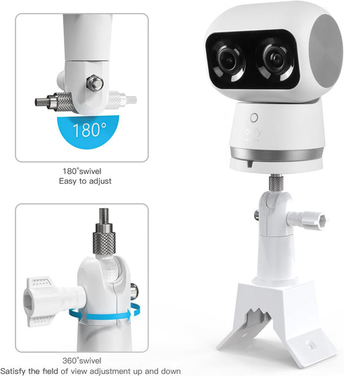 Corner Wall Mount Bracket Compatible with Eufy Security Indoor Cam S350 Camera (White)...