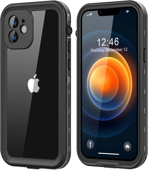 for iPhone 12 Mini Waterproof Case with Built-in Screen Protector, Shockproof Dustproof Full Body Protective IP68 Waterproof Phone Case for iPhone...