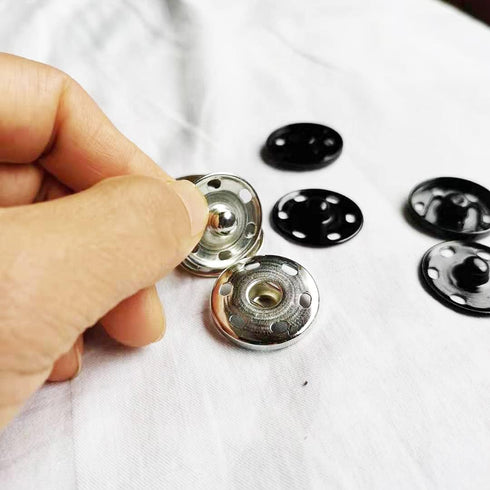 JOSDIOX Large Snaps for Sewing Big Sew on Snap Large Buttons 12 Sets Big Metal Snap Fastener Buttons Press Button for Sewing Clothing Silvery and ...