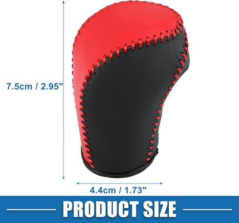 Gear Shifting Knob Cover Automatic Transmission Lever Trim for Honda Civic 10th Gen 2016-2021 PU Leather Black Red...