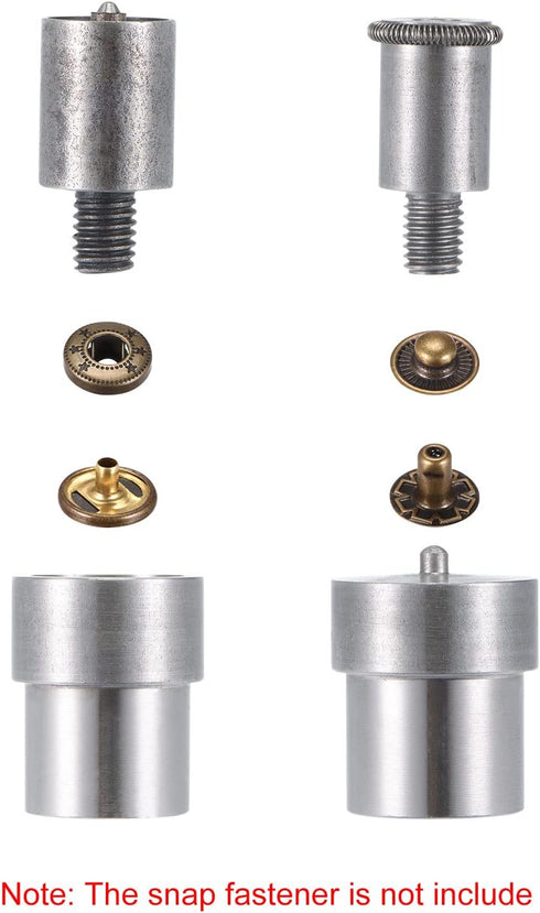 uxcell 17mm Snap Fasteners Button Die for Hand Press Machine Setter Carbon Steel Pointed Fasteners Tool M8x1.25mm Install Thread...