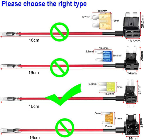 4pcs 12V-24V Add-a-Circuit Micro2 Fuse Tap, Piggy Back Blade Fuse Holder with Wire Harness, 6 pcs Micro 2 Fuse (5A 10A 15A) and Fuse Puller...