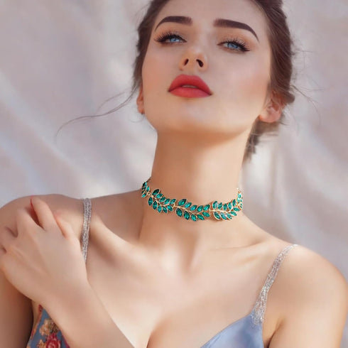 Women Rhinestones Vintage Choker Necklace Fashionable Legant Collarbone Chain Wedding Bridesmaid Girls Outdoor Party...