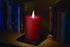 WC1686R 6 inch Flameless Battery Operated LED Wax Pillar Candle with Automatic Timer and Warm White 3D Flickering Flame, Red...