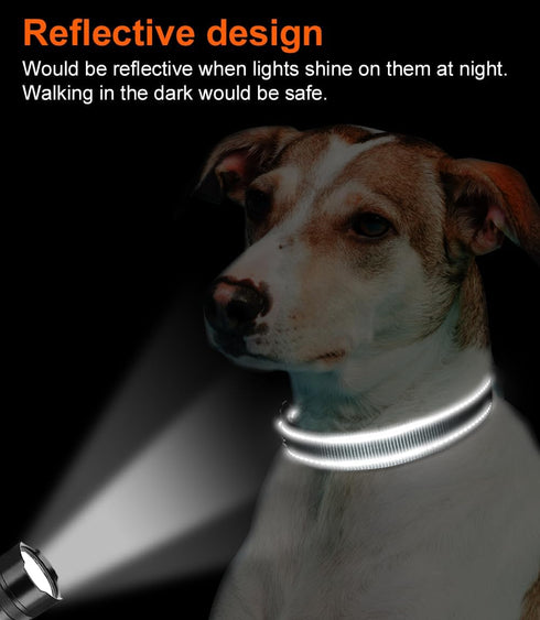Joytale Reflective Dog Collar,Soft Neoprene Padded Breathable Nylon Pet Collar Adjustable for Large Dogs,Gray,L...