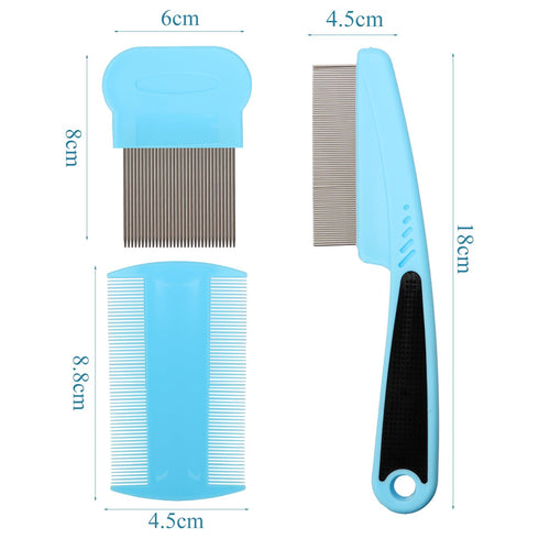 3 Pack Flea Comb Lice Comb Dog Comb Cat Combs Pet Grooming Comb for Grooming Eye Tear Stain for Dogs Cats Small Pets...