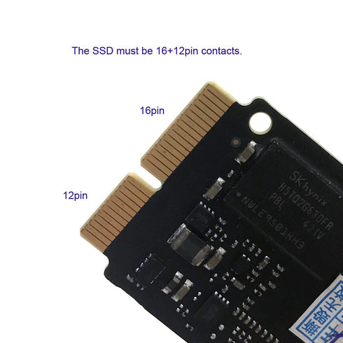 chenyang 12+16Pin MAC SSD to Motherboard M.2 NVME NGFF M-Key Convert Adapter Card for 2013 2014 2015 A1493 A1502 A1465 A1466 MAC Pro Air SSD...