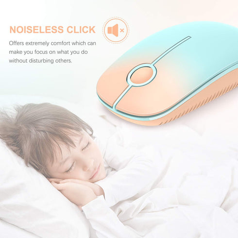 Unipows Wireless Mouse - 2.4G Slim Portable Computer Mouse with Nano Receiver, Less Noise Mobile Optical Mice for Notebook, PC, Laptop, Computer, ...