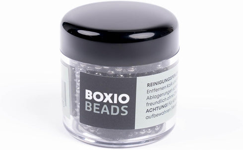 BOXIO - Beads: cleaning beads made of stainless steel for bottles wash canisters - 3 mm balls incl. storage bag - stainless steel cleaning beads f...
