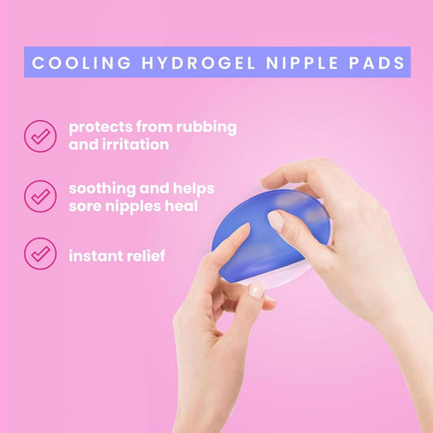Soothing Gel Pads, Instant Cooling Relief for Sore Nipples, Made Without BPA, Hydrogel Pads for Breastfeeding, Aloe Vera Infused 16 Count...