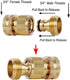 Garden Hose Quick Connectors, Solid Brass 3/4 inch GHT Thread Easy Connect Fittings No-Leak Water Hose Male Female Value Pack (3)...