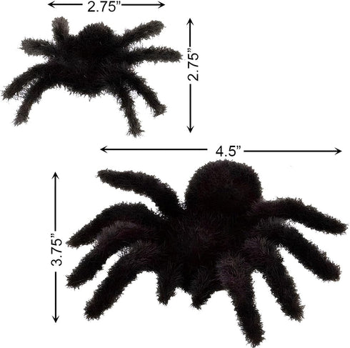 Plastic Fuzzy Spider Multi-Pack - 6 Count - Realistic, Flexible, and Scary Fun for Halloween Decoration and Pranks...